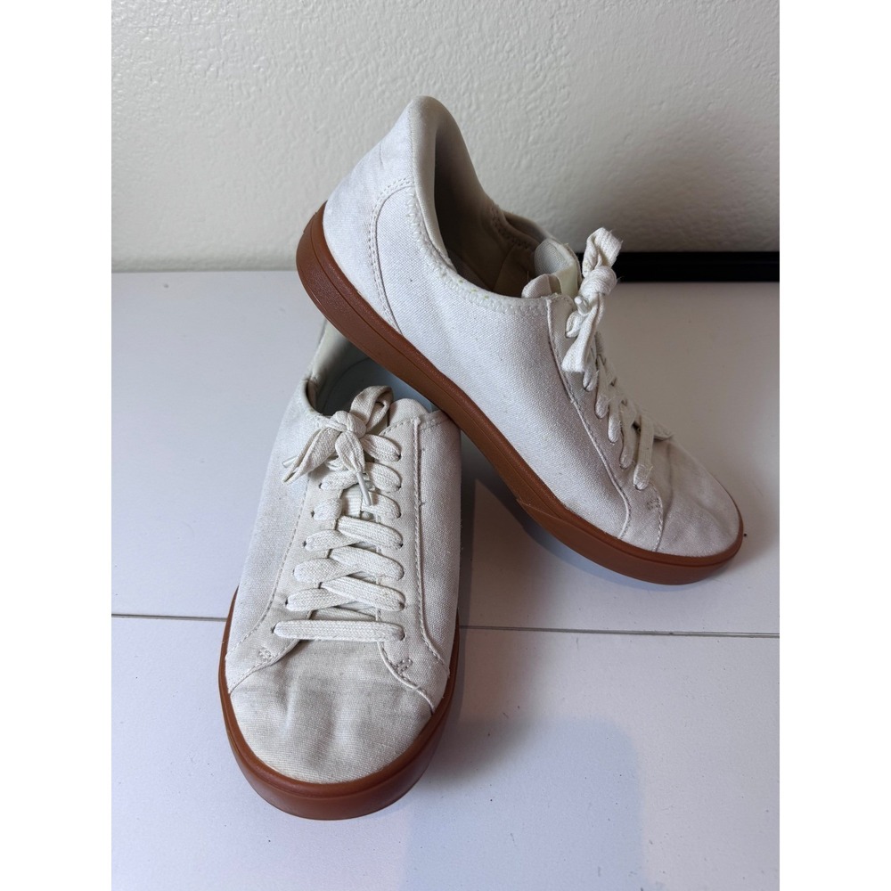 Kizik Madrid Canvas Sneakers Womens 7.5 White Minimalist Sustainable Comfy